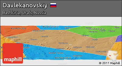 Political Panoramic Map of Davlekanovskiy