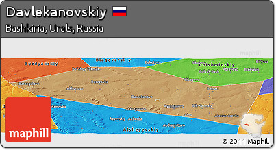 Political Panoramic Map of Davlekanovskiy