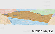Political Panoramic Map of Davlekanovskiy, lighten