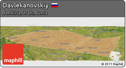 Political Panoramic Map of Davlekanovskiy, satellite outside