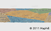 Political Panoramic Map of Davlekanovskiy, semi-desaturated