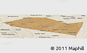 Political Panoramic Map of Davlekanovskiy, shaded relief outside
