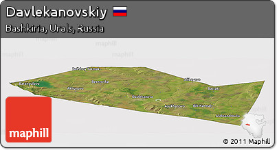 Satellite Panoramic Map of Davlekanovskiy, cropped outside