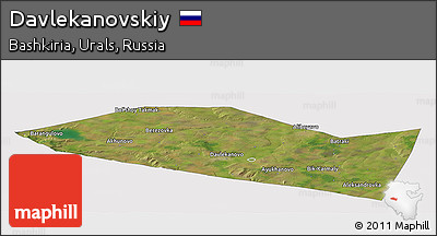 Satellite Panoramic Map of Davlekanovskiy, cropped outside