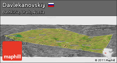 Satellite Panoramic Map of Davlekanovskiy, desaturated