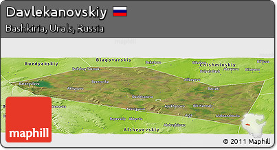 Satellite Panoramic Map of Davlekanovskiy, physical outside
