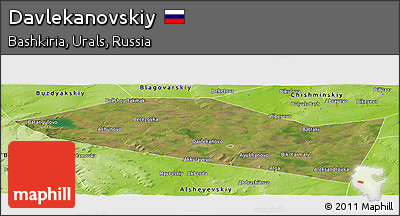 Satellite Panoramic Map of Davlekanovskiy, physical outside
