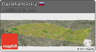 Satellite Panoramic Map of Davlekanovskiy, semi-desaturated