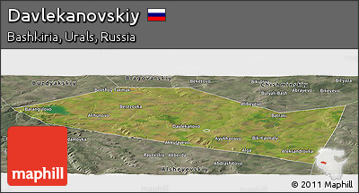 Satellite Panoramic Map of Davlekanovskiy, semi-desaturated