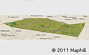Satellite Panoramic Map of Davlekanovskiy, shaded relief outside
