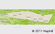 Shaded Relief Panoramic Map of Davlekanovskiy, physical outside