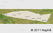 Shaded Relief Panoramic Map of Davlekanovskiy, satellite outside