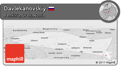 Silver Style Panoramic Map of Davlekanovskiy