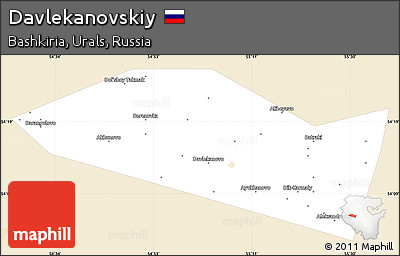 Classic Style Simple Map of Davlekanovskiy, single color outside