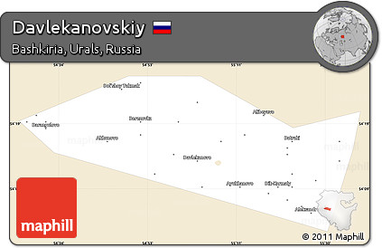 Classic Style Simple Map of Davlekanovskiy, single color outside