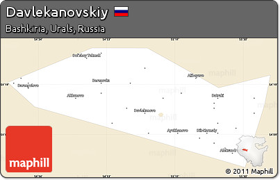 Classic Style Simple Map of Davlekanovskiy, single color outside