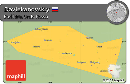 Savanna Style Simple Map of Davlekanovskiy, single color outside