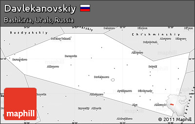 Silver Style Simple Map of Davlekanovskiy