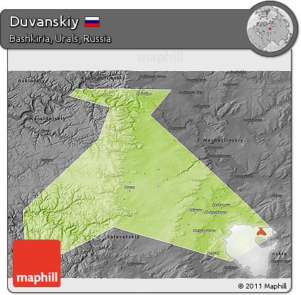 Physical 3D Map of Duvanskiy, darken, desaturated