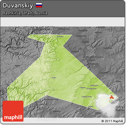 Physical 3D Map of Duvanskiy, darken, desaturated