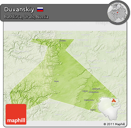 Physical 3D Map of Duvanskiy, lighten