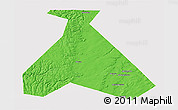 Political 3D Map of Duvanskiy, cropped outside
