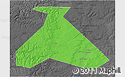 Political 3D Map of Duvanskiy, darken, desaturated