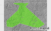 Political 3D Map of Duvanskiy, desaturated