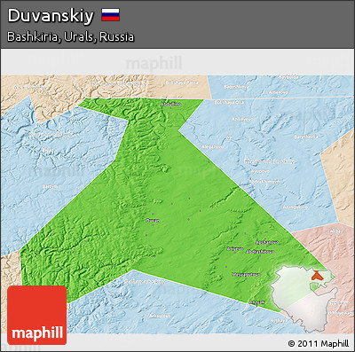 Political 3D Map of Duvanskiy, lighten