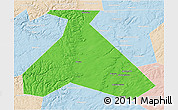 Political 3D Map of Duvanskiy, lighten