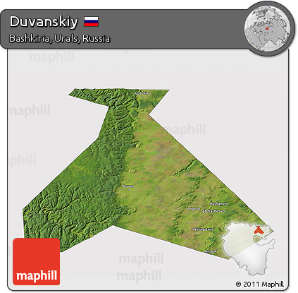 Satellite 3D Map of Duvanskiy, cropped outside