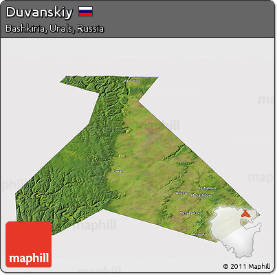 Satellite 3D Map of Duvanskiy, cropped outside