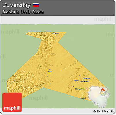 Savanna Style 3D Map of Duvanskiy, single color outside
