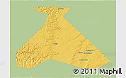 Savanna Style 3D Map of Duvanskiy, single color outside