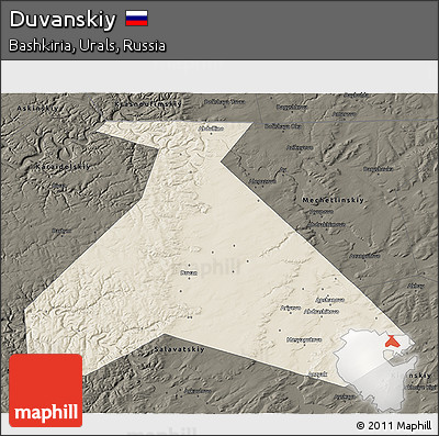 Shaded Relief 3D Map of Duvanskiy, darken