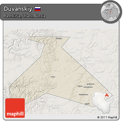 Shaded Relief 3D Map of Duvanskiy, lighten