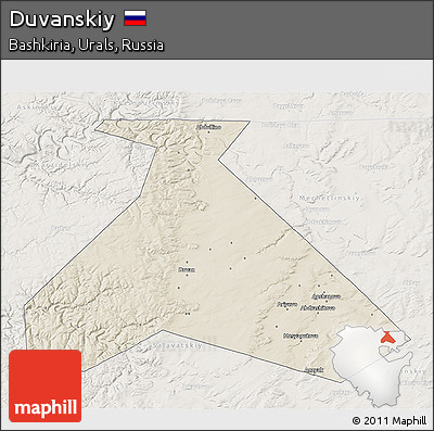 Shaded Relief 3D Map of Duvanskiy, lighten