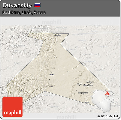 Shaded Relief 3D Map of Duvanskiy, lighten