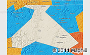 Shaded Relief 3D Map of Duvanskiy, political outside
