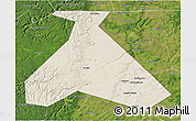 Shaded Relief 3D Map of Duvanskiy, satellite outside