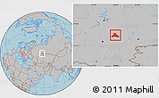 Gray Location Map of Duvanskiy, hill shading