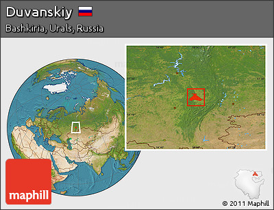 Satellite Location Map of Duvanskiy