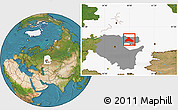 Satellite Location Map of Duvanskiy, highlighted parent region, highlighted grandparent region