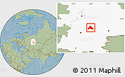 Savanna Style Location Map of Duvanskiy, highlighted grandparent region, hill shading