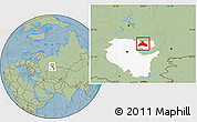 Savanna Style Location Map of Duvanskiy, highlighted parent region, hill shading