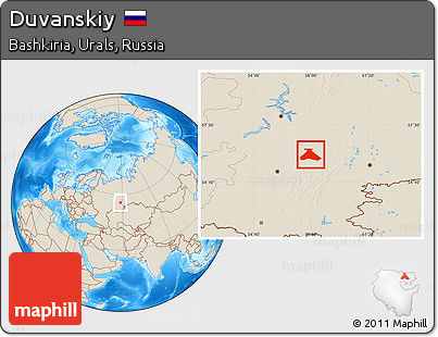 Shaded Relief Location Map of Duvanskiy