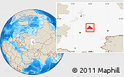 Shaded Relief Location Map of Duvanskiy, highlighted grandparent region