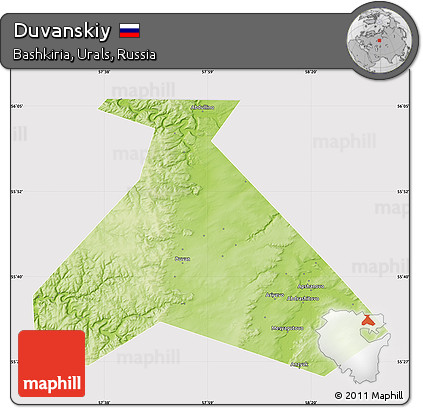 Physical Map of Duvanskiy, cropped outside