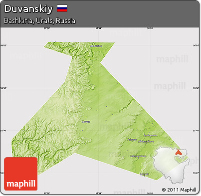 Physical Map of Duvanskiy, cropped outside