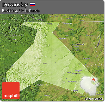 Physical Map of Duvanskiy, satellite outside